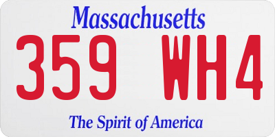 MA license plate 359WH4