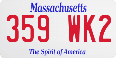 MA license plate 359WK2