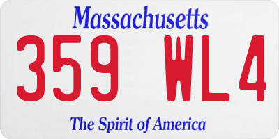 MA license plate 359WL4