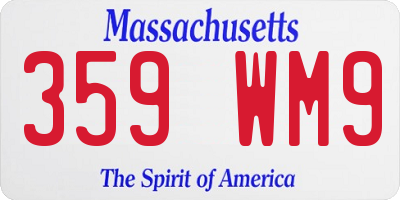 MA license plate 359WM9