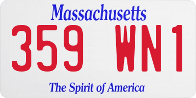MA license plate 359WN1
