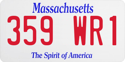 MA license plate 359WR1