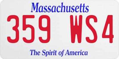 MA license plate 359WS4