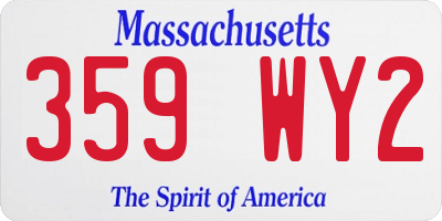 MA license plate 359WY2