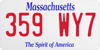 MA license plate 359WY7