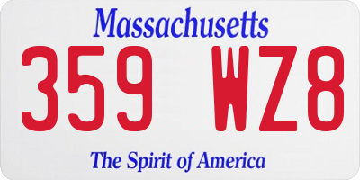 MA license plate 359WZ8