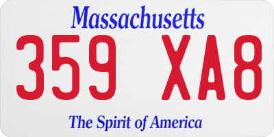 MA license plate 359XA8