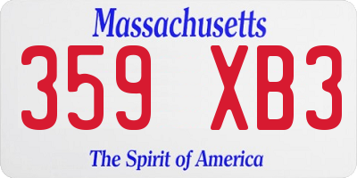 MA license plate 359XB3