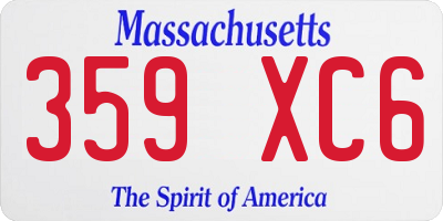 MA license plate 359XC6