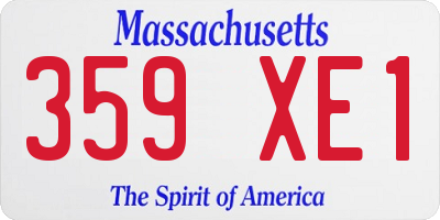 MA license plate 359XE1