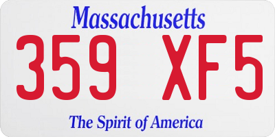 MA license plate 359XF5