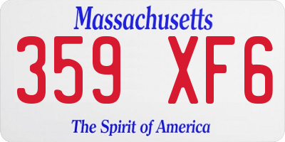 MA license plate 359XF6
