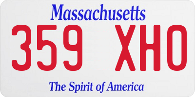 MA license plate 359XH0