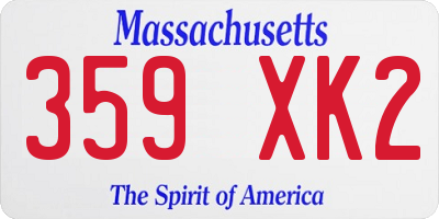 MA license plate 359XK2