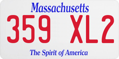MA license plate 359XL2