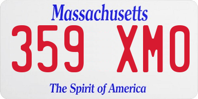 MA license plate 359XM0