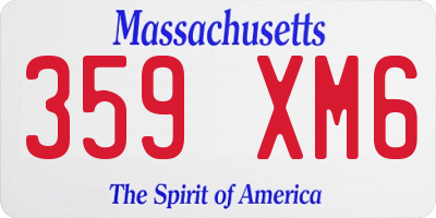 MA license plate 359XM6