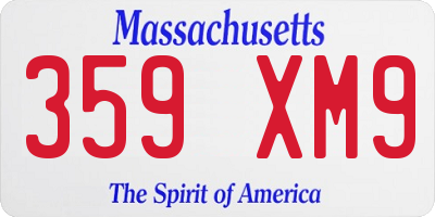 MA license plate 359XM9
