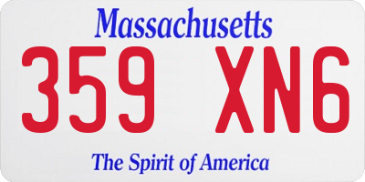 MA license plate 359XN6