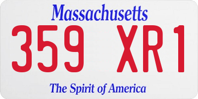 MA license plate 359XR1