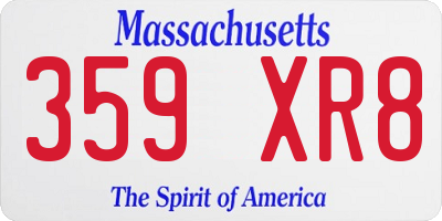 MA license plate 359XR8