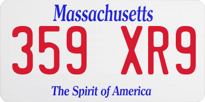 MA license plate 359XR9