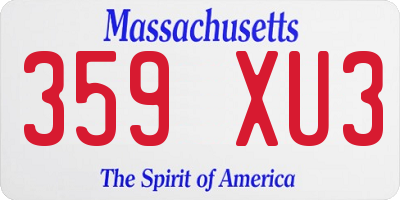 MA license plate 359XU3