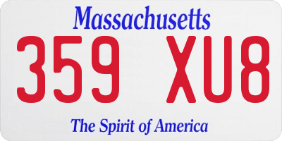 MA license plate 359XU8