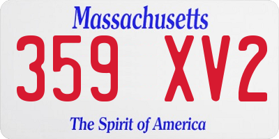 MA license plate 359XV2