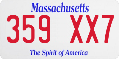 MA license plate 359XX7