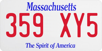 MA license plate 359XY5