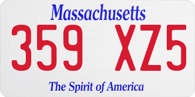 MA license plate 359XZ5