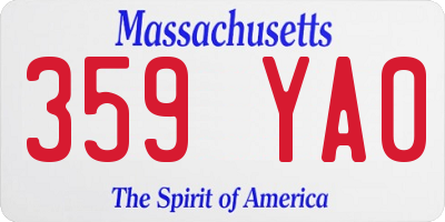 MA license plate 359YA0