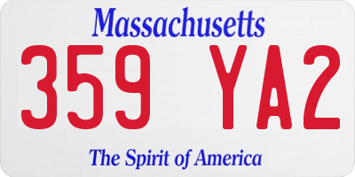 MA license plate 359YA2