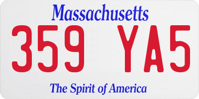 MA license plate 359YA5