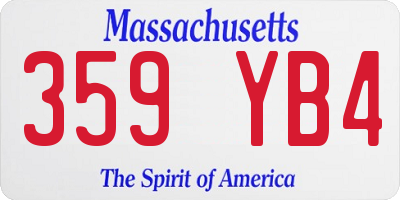MA license plate 359YB4