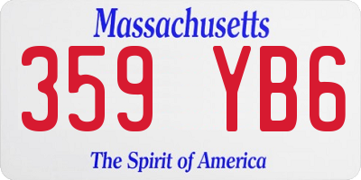 MA license plate 359YB6