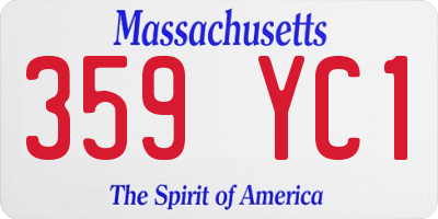 MA license plate 359YC1