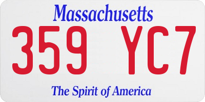 MA license plate 359YC7