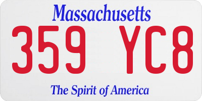 MA license plate 359YC8