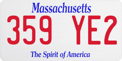 MA license plate 359YE2
