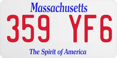 MA license plate 359YF6