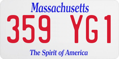 MA license plate 359YG1