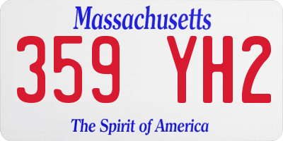 MA license plate 359YH2