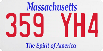 MA license plate 359YH4
