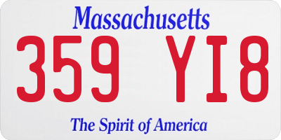 MA license plate 359YI8