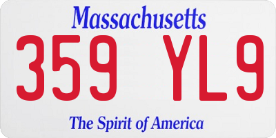 MA license plate 359YL9