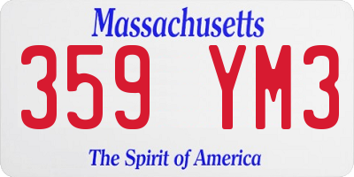 MA license plate 359YM3