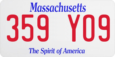 MA license plate 359YO9