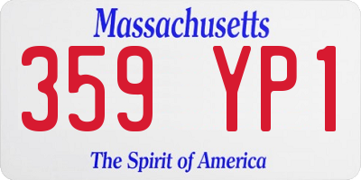 MA license plate 359YP1